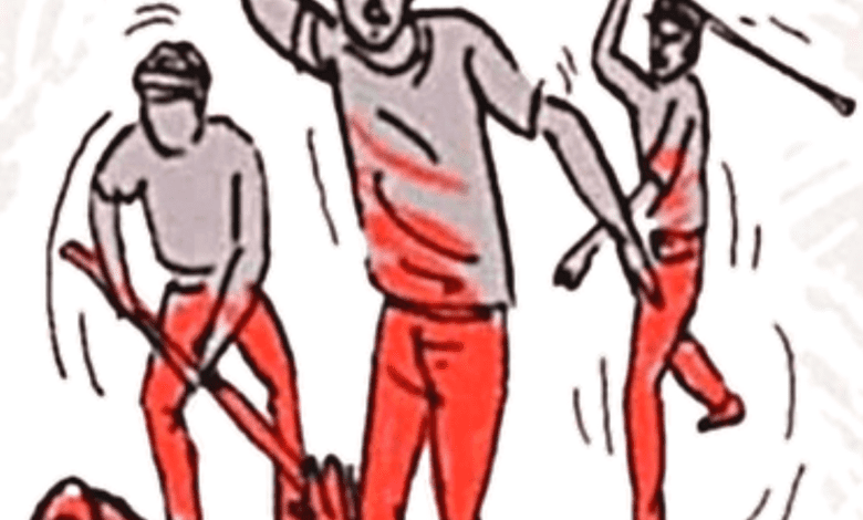 Representational image of someone being thrashed for a story on women in Thane being thrashed for speaking in english
