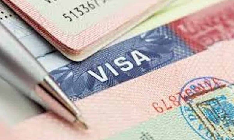 Close up photo of US student visa