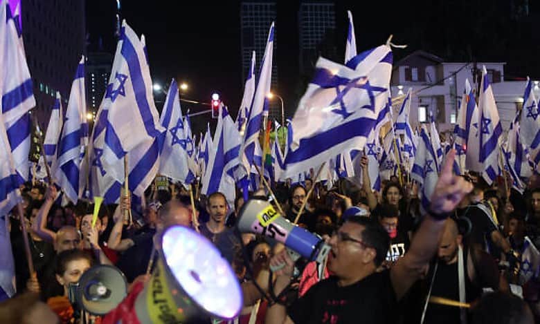 Thousands of Israelis protest for 15th week at 150 locations against judicial overhaul