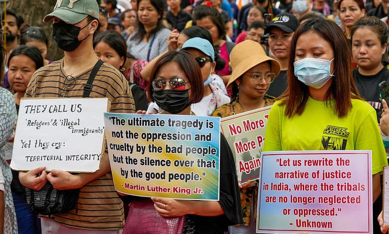 Protest over Manipur violence