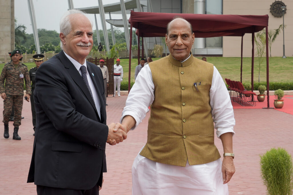 Argentina's Defence Minister Jorge Taiana in New Delhi