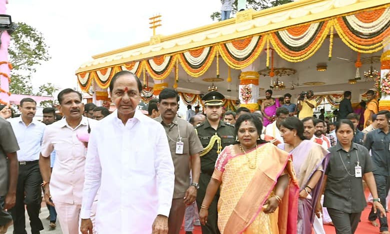 KCR inaugurates temple, mosque, church at Telangana Secretariat