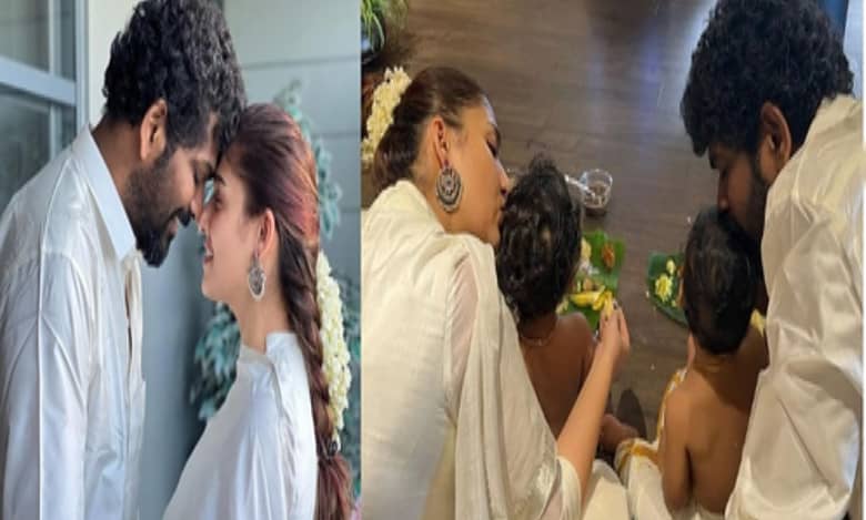 Nayanthara, Vignesh Shivan celebrate 1st Onam with twins