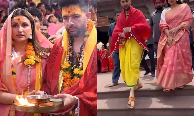 Parineeti Chopra, Raghav Chadha wear slippers inside temple, spark outrage