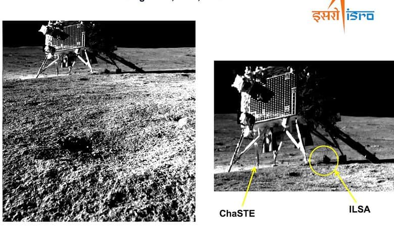 India’s moon rover Pragyan takes snaps of lander Vikram
