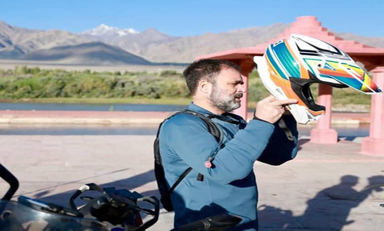 Rahul rides his bike from Leh to Pangong lake, remembers his late father’s words