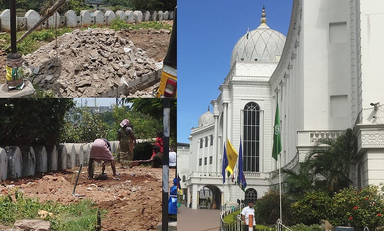 Construction of cafe, toilets in front of Salar Jung Museum gate draws ire