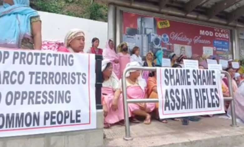Manipur: Hundreds of Meitei women stage protest against Assam Rifles