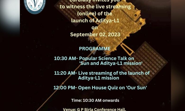 Hyderabad: Science talk on Aditya-L1 at Birla Planetarium on Sep 2