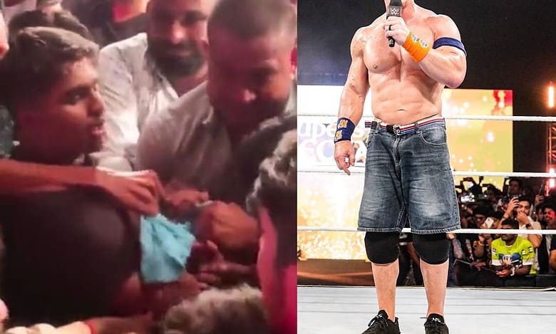 Watch: Fans tussle over John Cena's t-shirt amid WWE match in Hyderabad