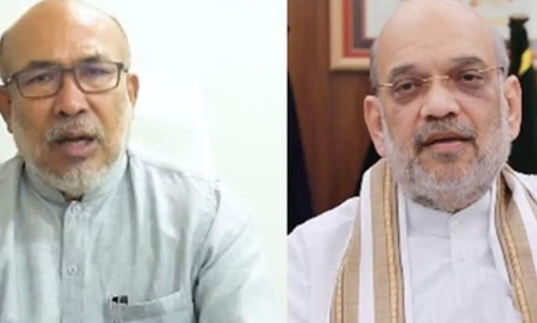 Manipur Chief Minister N. Biren Singh and Union Home Minister Amit Shah