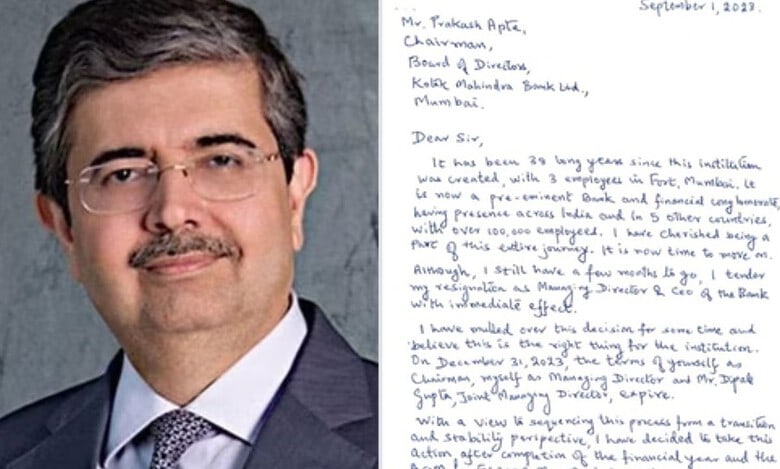 Uday Kotak resigns as MD & CEO of Kotak Mahindra Bank