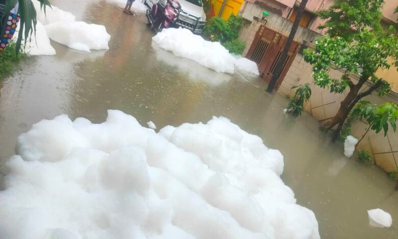 Watch: Foam appears in Kukatpally post rains in Hyderabad