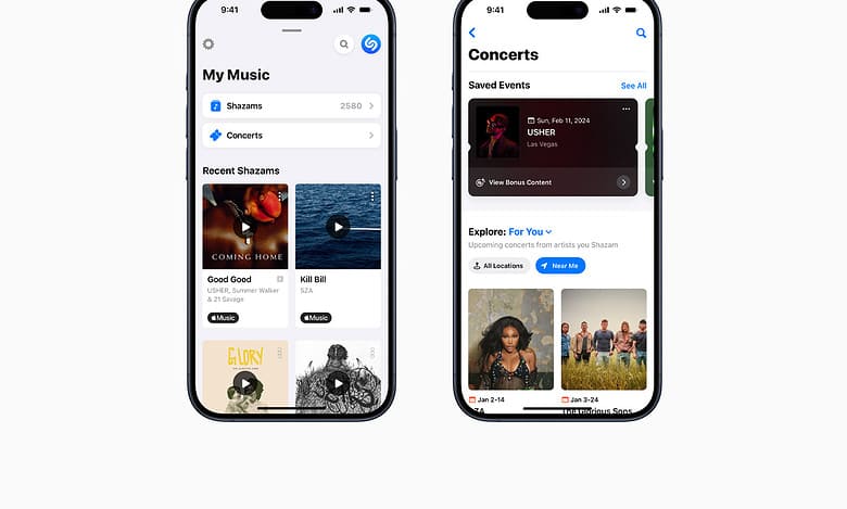 Apple's Shazam app rolls out new 'Concerts' section