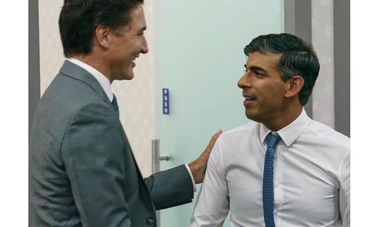 British Prime Minister Rishi Sunak and Justin Trudeau