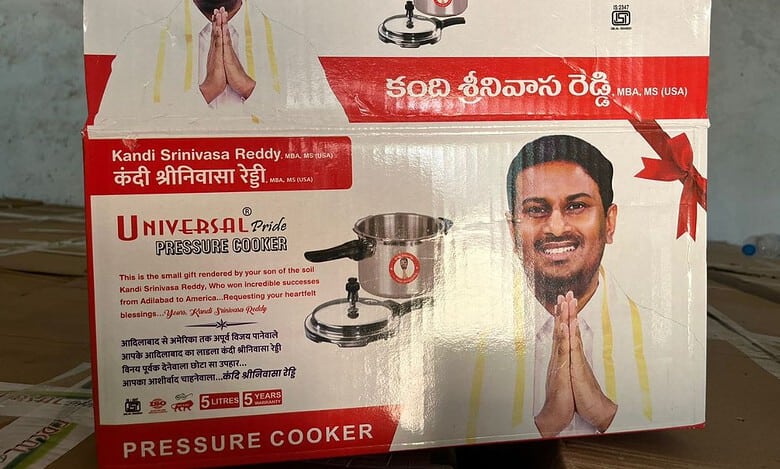 Telangana: Cong ticket aspirant booked for distributing cookers in Adilabad