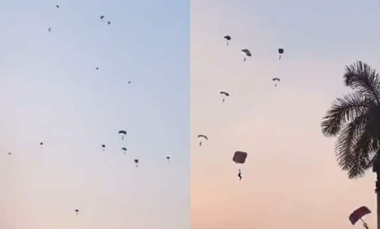 Watch Hamas fighters paraglide into Israel before attack