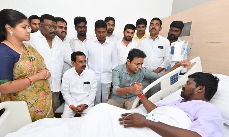 Telangana: KTR visits injured BRS MLA in hospital, condemns violence