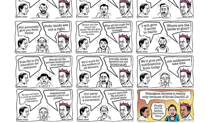 'Dora then, Dora now': Telangana Congress ad dubs KCR as hypocrite