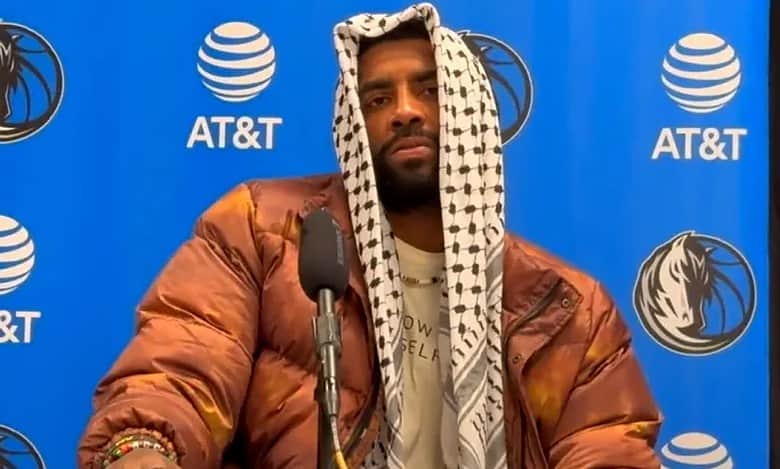 Watch: Basketball player Kyrie Irving wears keffiyeh in solidarity with Palestine