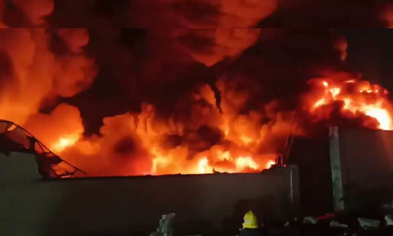 Watch: Massive fire breaks out at plastic warehouse in Hyderabad