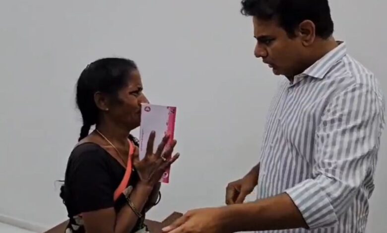 KTR donates Rs 1 lakh for student’s nursing education
