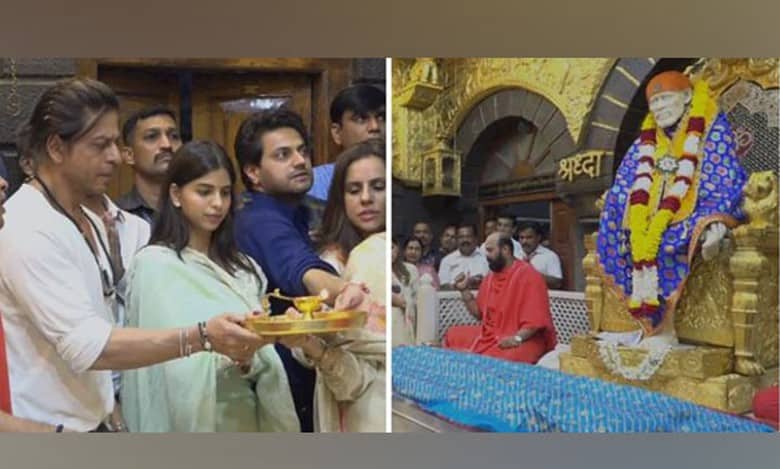SRK performs pooja at Sai Baba temple in Shirdi with daughter Suhana