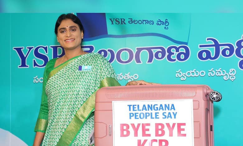 One day to counting, Sharmila sends 'Bye Bye KCR' suitcase as gift to CM