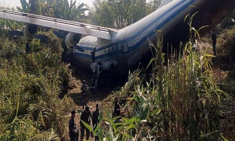 Myanmar military aircraft overshoots runway in Mizoram, 8 crew injured