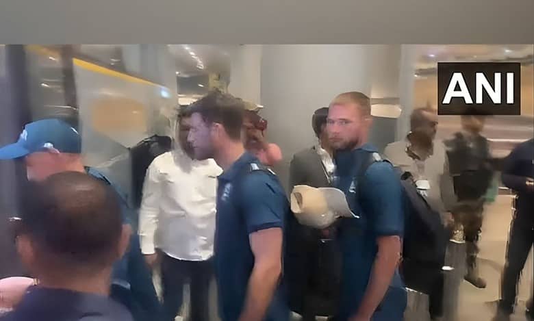 England team arrive at Hyderabad airport