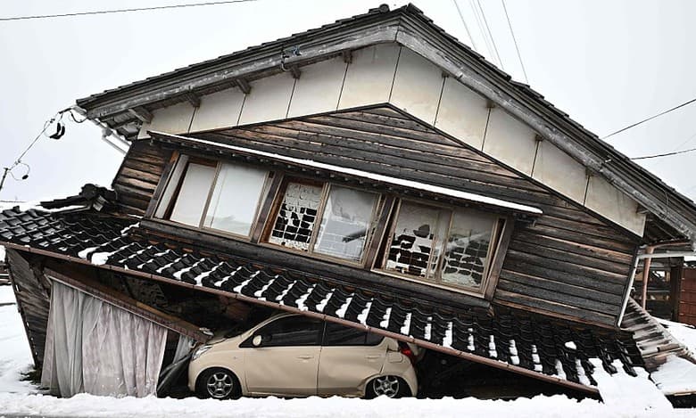 Japan after a series of earthquakes of up to 7.6