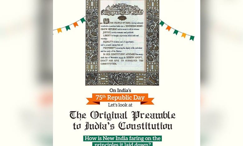 Centre shares 'original' preamble without 'secular, socialist' words, sparks row
