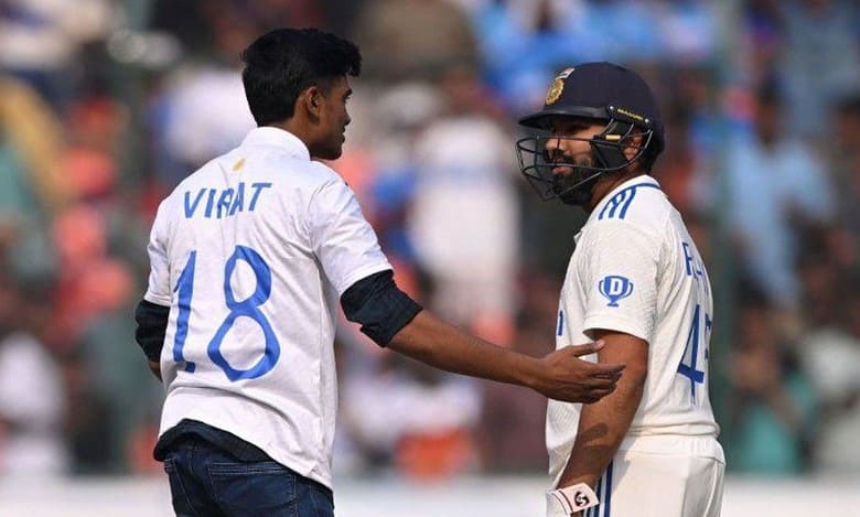 Watch: Fan jumps security at Uppal Stadium in Hyderabad to touch Rohit Sharma’s feet