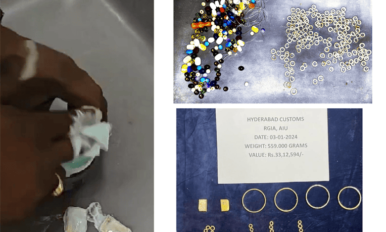 Customs seize gold worth Rs 33.12L from pax at Hyderabad Airport