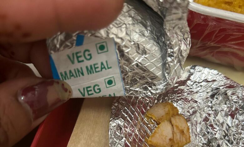 Vegetarian served non-veg meal on Air India flight, slams airline on social media
