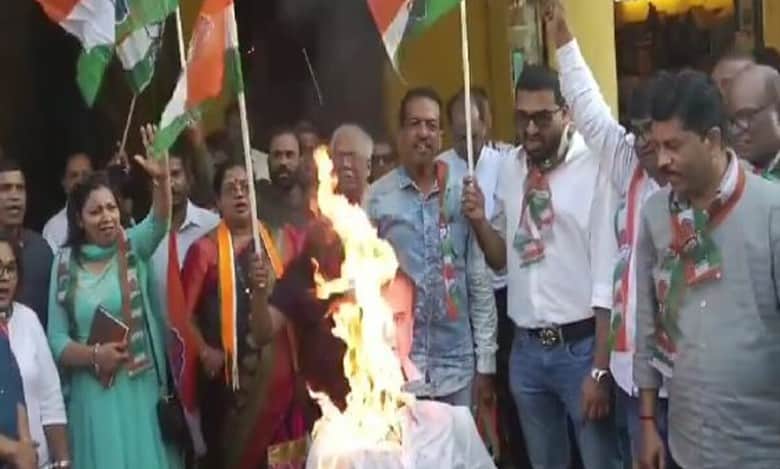 Goa Congress burns effigy of Assam CM over attack on Rahul Gandhi’s Yatra