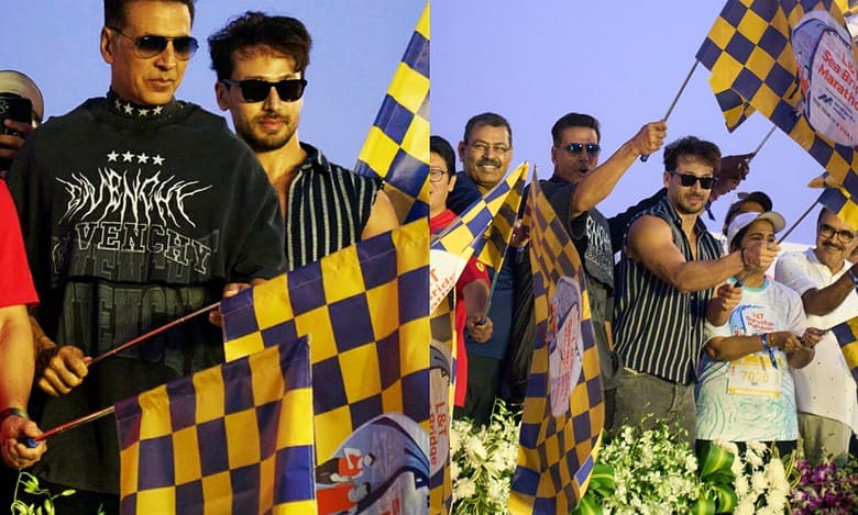 Mumbai: Akshay Kumar, Tiger Shroff flag off 5km marathon from Atal Setu