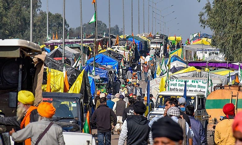 Patiala: Tractors and trolleys of the protesting farmers parked on a highway during their ongoing protest over various demands, including a legal guarantee of minimum support price (MSP) for crops, at the Punjab-Haryana Shambhu Border, in Patiala district, Thursday, Feb. 22, 2024. (PTI Photo)