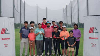 Young Golfers with Asian Tour Player Aman Raj