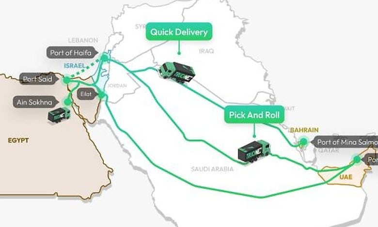 Israel uses land routes to transport goods via UAE, Saudi Arabia