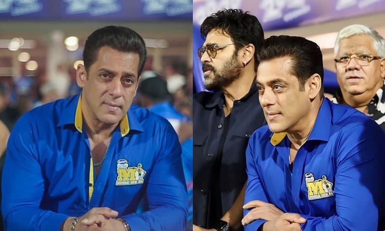 Salman Khan attends CCL 2024 in Sharjah, poses with trophy