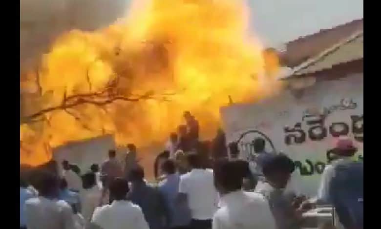 Watch: Cylinder blast causes massive fire in Karimnagar