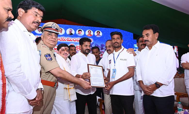 Telangana CM hands appointment letters to newly appointed police constables