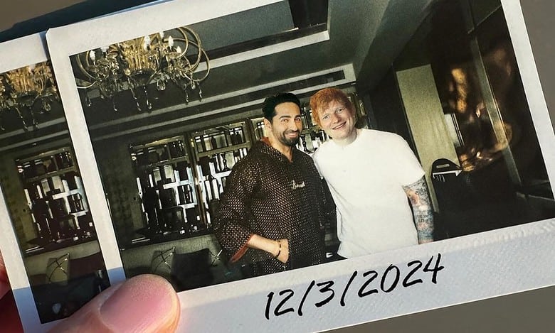 Ayushmann Khurrana meets Ed Sheeran, treats him to his mother's 'pinni'