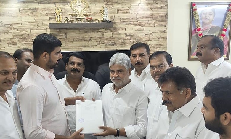BRS MLAs meet Telangana speaker seeking disqualification of Danam Nagender
