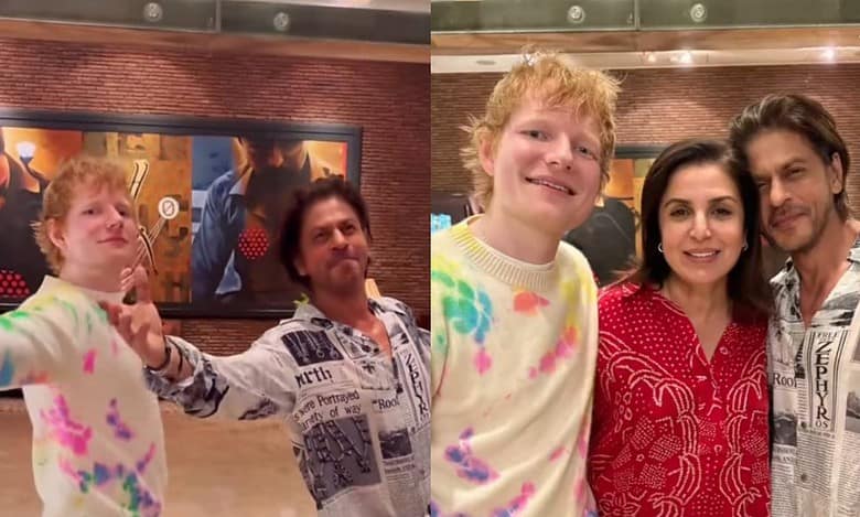 Shah Rukh Khan teaches Ed Sheeran his signature pose, check video