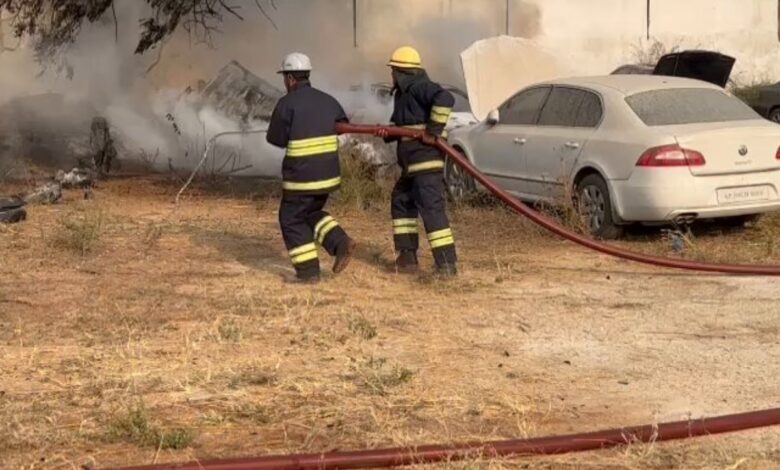 Video: Fire accident in Hyderabad's Gandipet, 25 cars up in flames