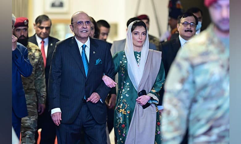 Pakistan President Asif Zardari with his daughter Asifa Bhutto