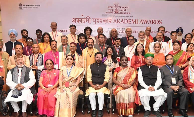 President Droupadi Murmu presented Sangeet Natak Akademi Fellowships and Awards for the year 2022 and 2023.