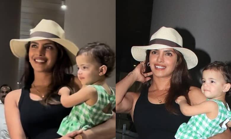 Priyanka Chopra is all smiles as she arrives in India with her daughter Malti Marie